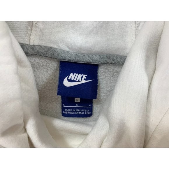 Nike‎ Just Do It Blue Label Cowl Neck Hoodie Sweatshirt (Women's Large) White - Picture 3 of 13